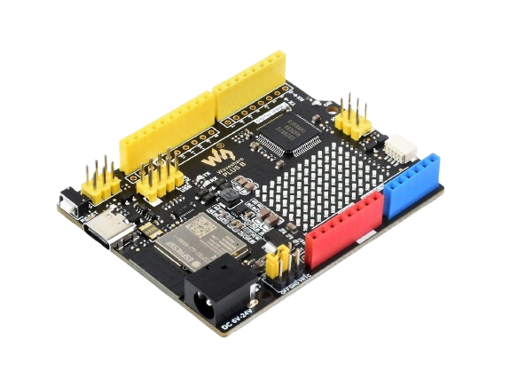 Image of an Arduino Uno R4 microcontroller board